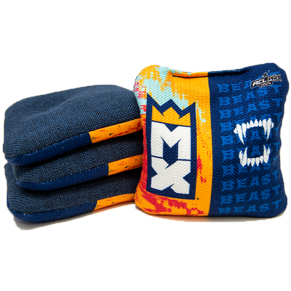 Pro ACL Cornhole Bags - MX Cornhole Beast - Blue and Yellow