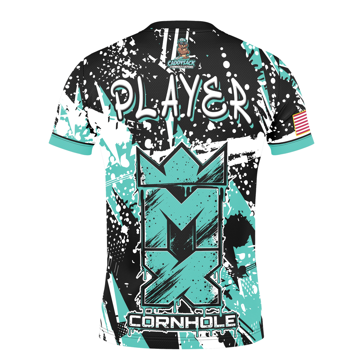 MX CORNHOLE - "GRUNGE DRIP" DESIGN-JERSEY_TEAL
