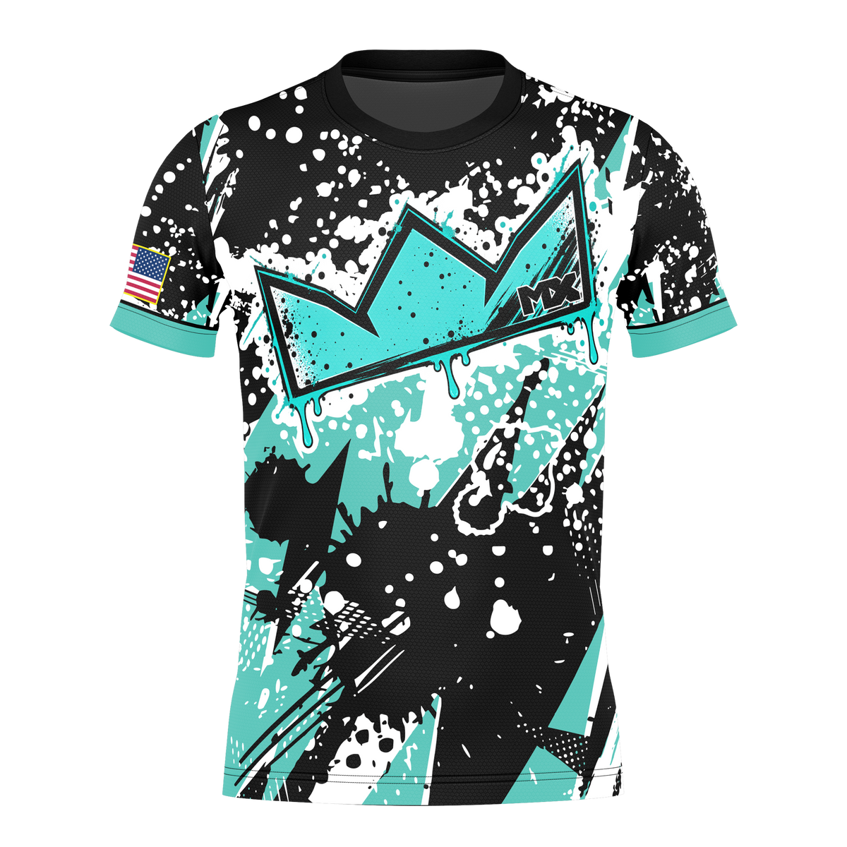 MX CORNHOLE - "GRUNGE DRIP" DESIGN-JERSEY_TEAL