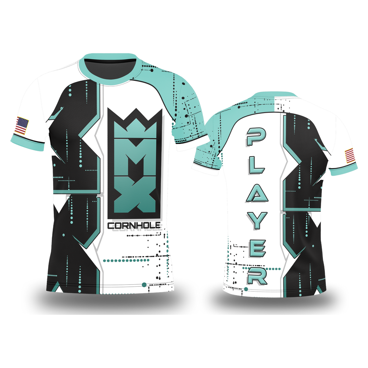 MX CORNHOLE - "OVERSIZED MX" DESIGN-JERSEY_TEAL