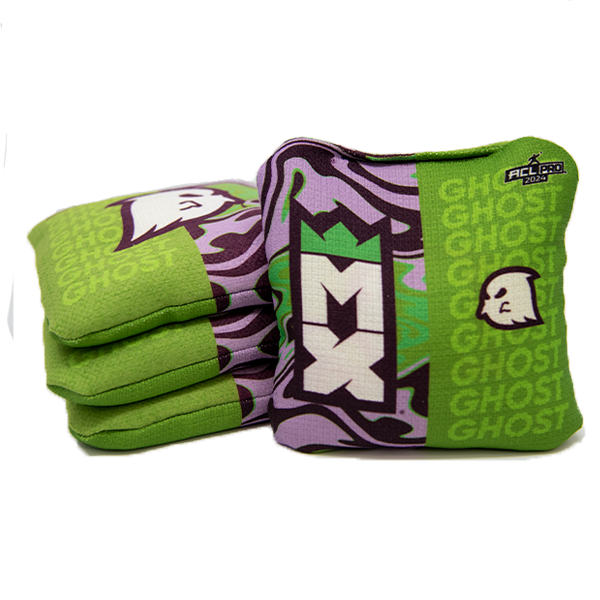 Pro Cornhole Bag MX Ghost - ACL Pro Stamp Green and Purple