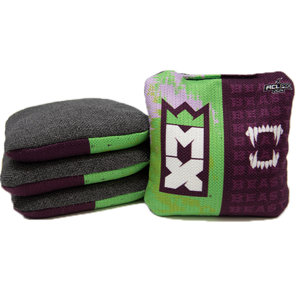 Pro ACL Cornhole Bags - MX Cornhole Beast - Purple and Green
