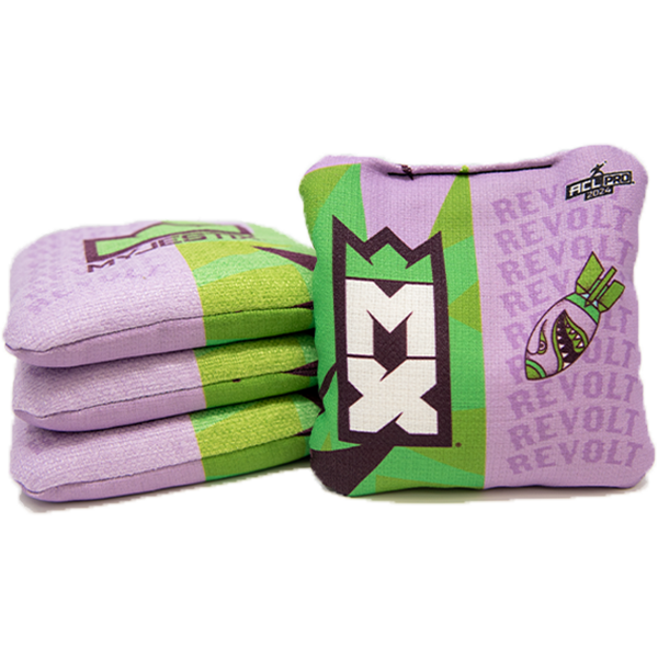 Pro Cornhole Bag MX Cornhole Revolt - ACL Pro Stamp Purple and Green